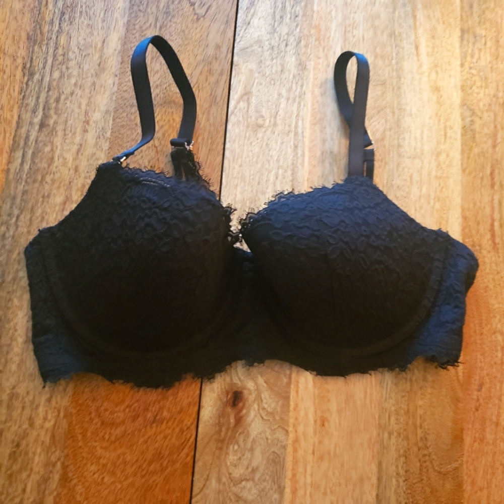 NWOT Aerie black lace balconnette bra - 36D